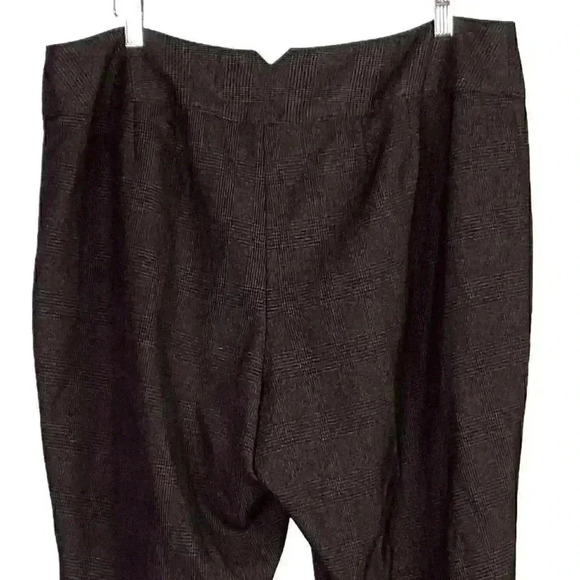 Lane Bryant Women 18W Plaid Dress Trouser Pants Brown Polyester Blend Career - Picture 6 of 7